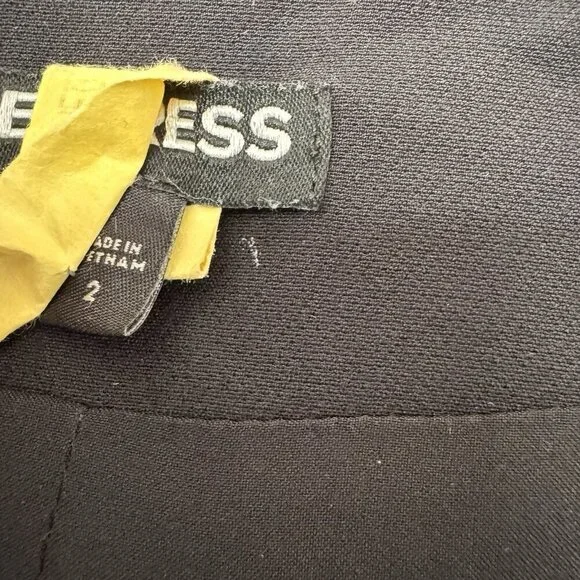 Express Womens Blazer Black 3/4 Sleeve Open Front Dress Jacket Shrug Size 2 - Picture 5 of 7